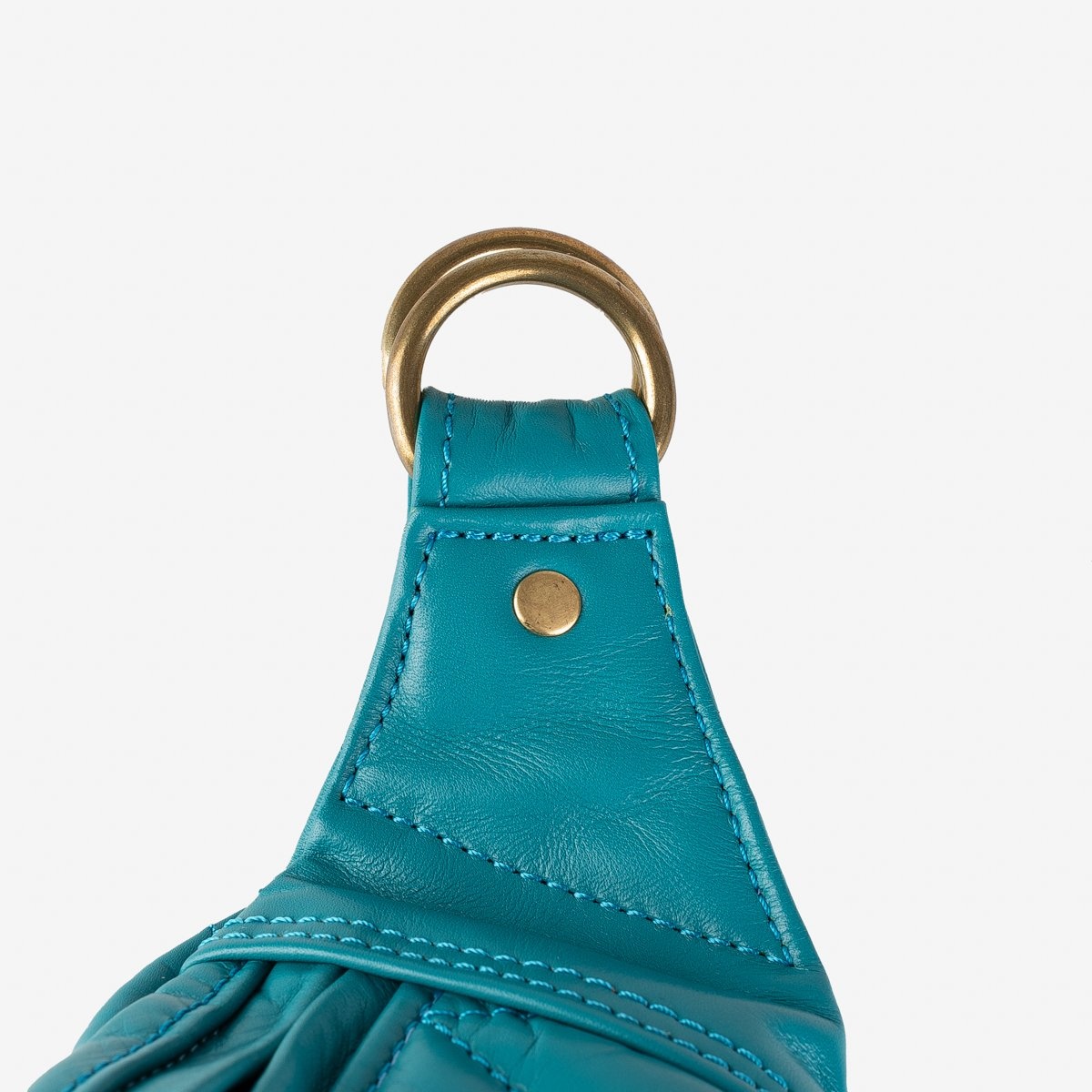 IHE-45-BLU Diamond Stitched Leather Waist Bag - Blue - 9