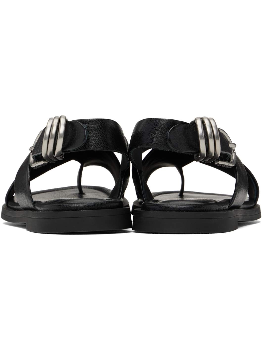 Black Gia Leather Crossover Sandals - 2