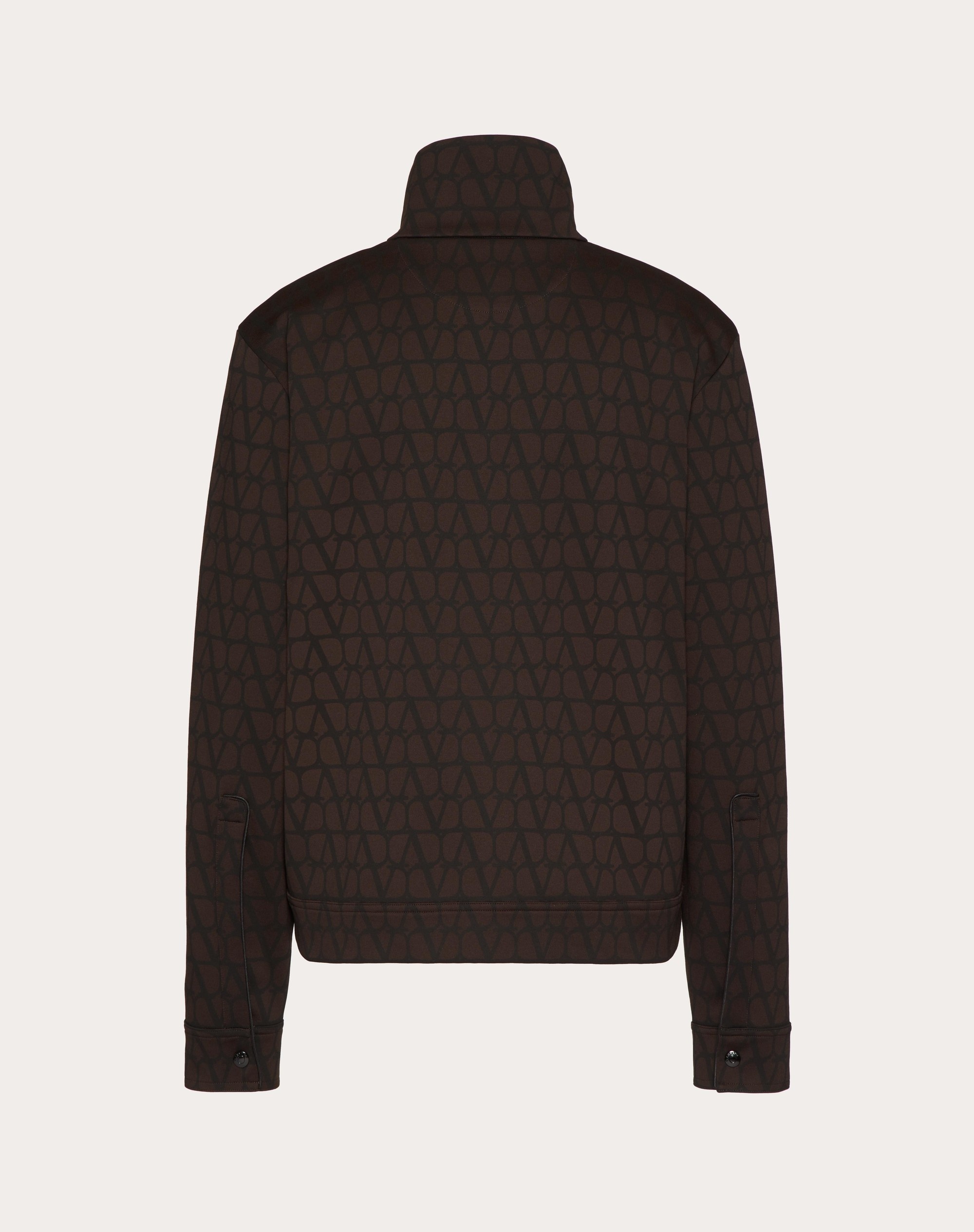 COTTON HIGH-NECK SWEATSHIRT WITH ZIPPER AND TOILE ICONOGRAPHE PRINT - 2