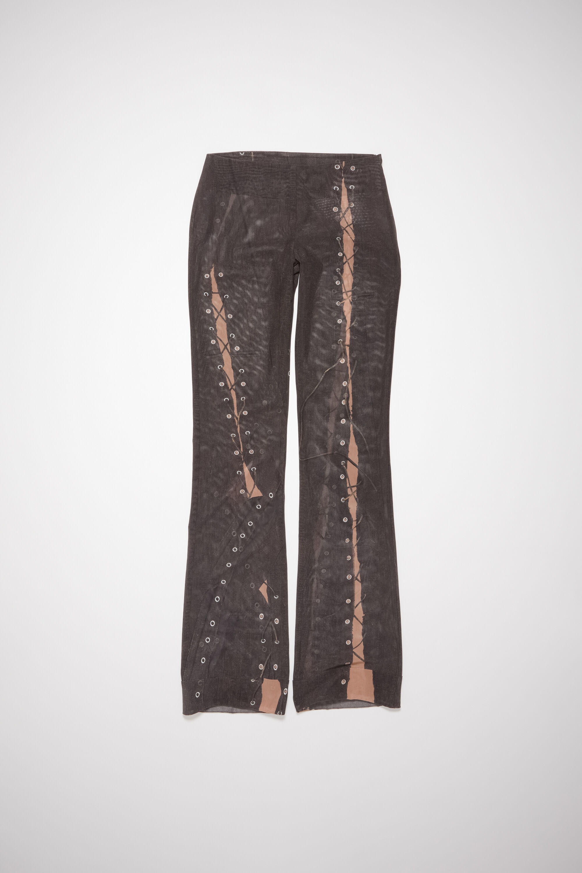 Trompe l'oeil trousers - Dark brown/beige - 1