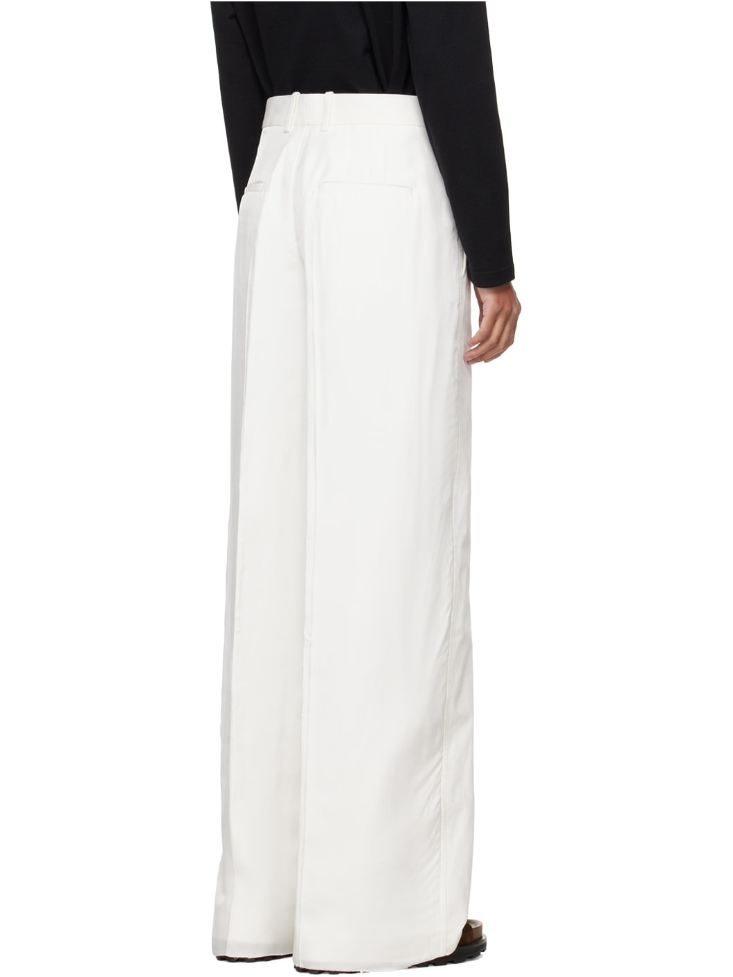 White Layered Trousers - 3