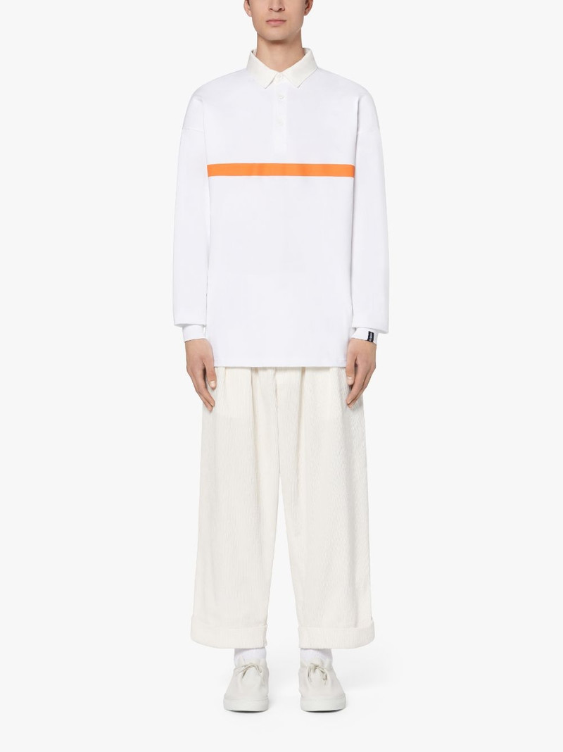 Mackintosh WHITE X ORANGE COTTON RUGBY SHIRT | GJM-210 outlook