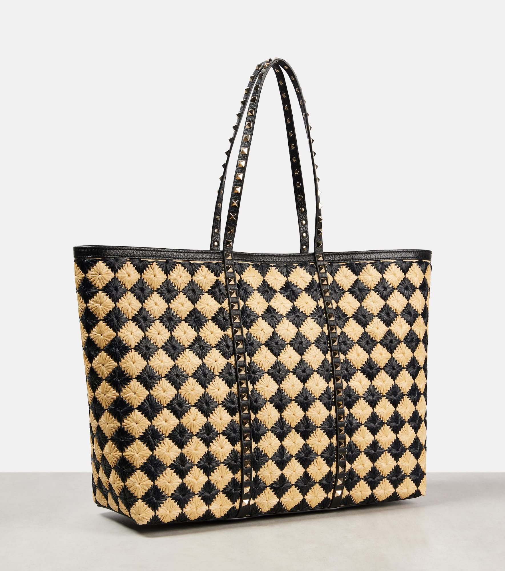 Rockstud Large checked tote bag - 4