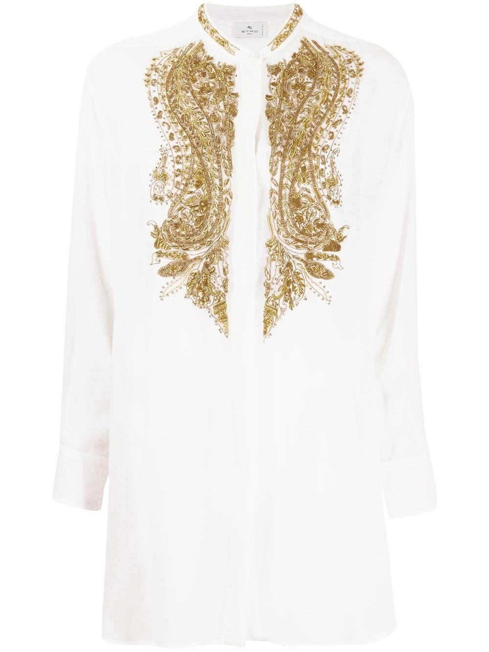 concealed placket embellished blouse - 1