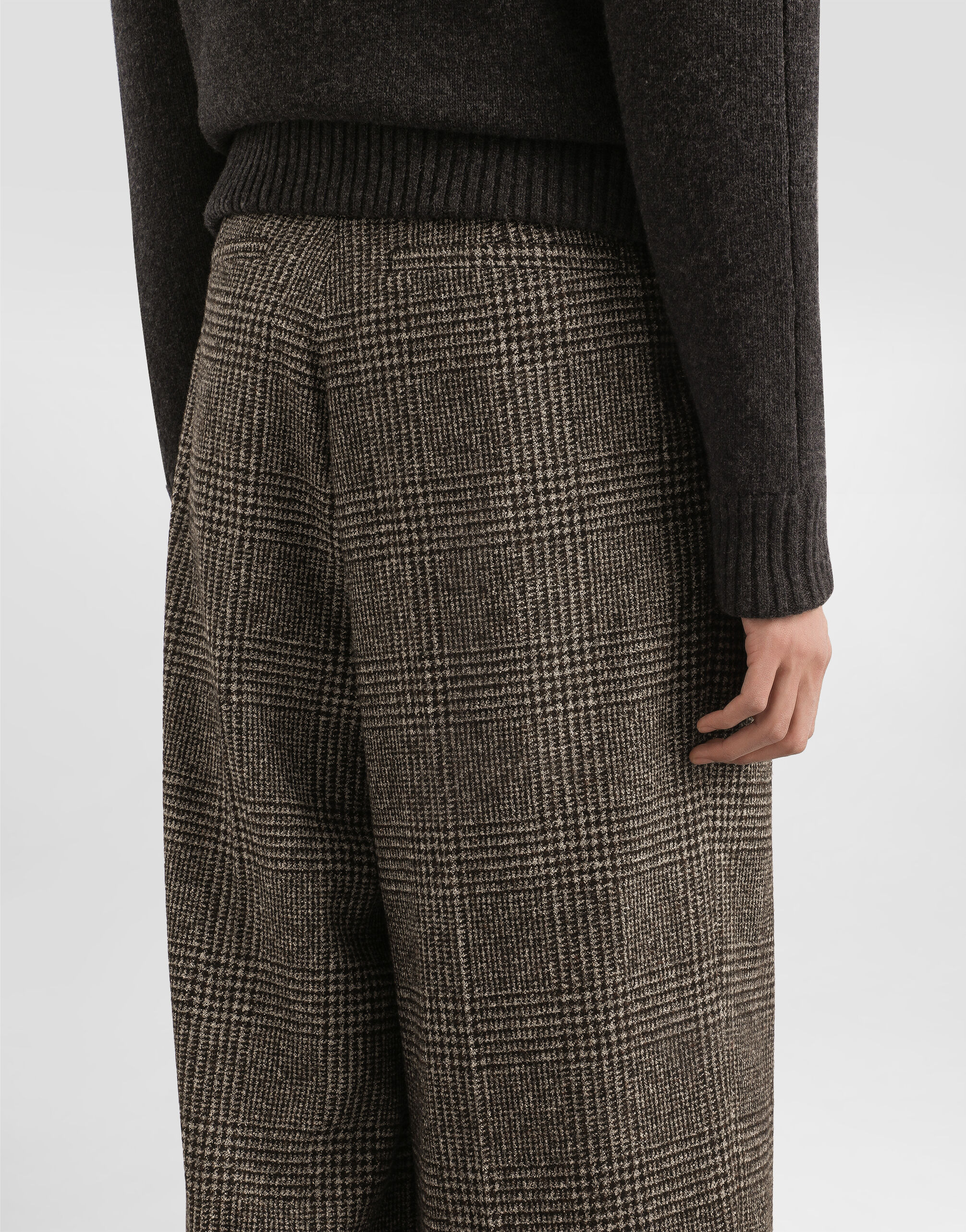 Alpaca blend glen plaid trousers - 5