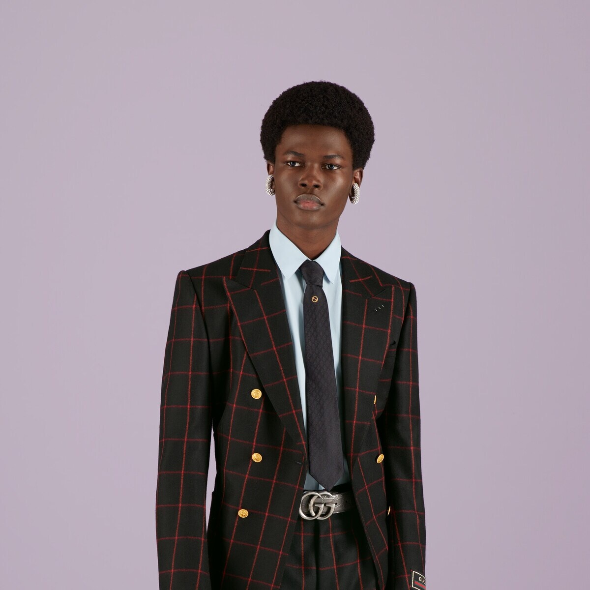 Geometric G silk jacquard tie - 3