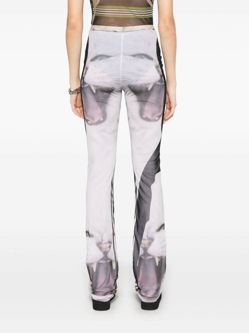 cat-print mesh trousers - 4