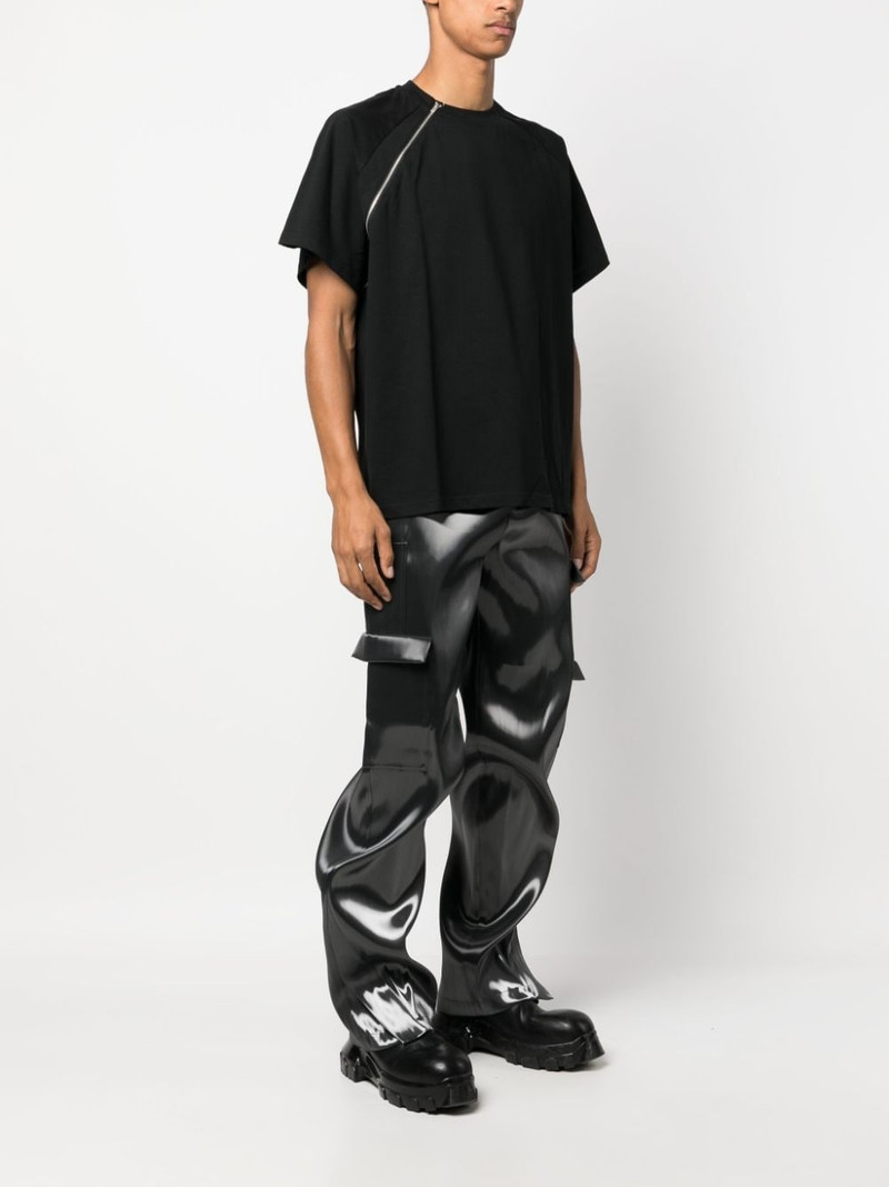 draped-detail cotton T-shirt 3