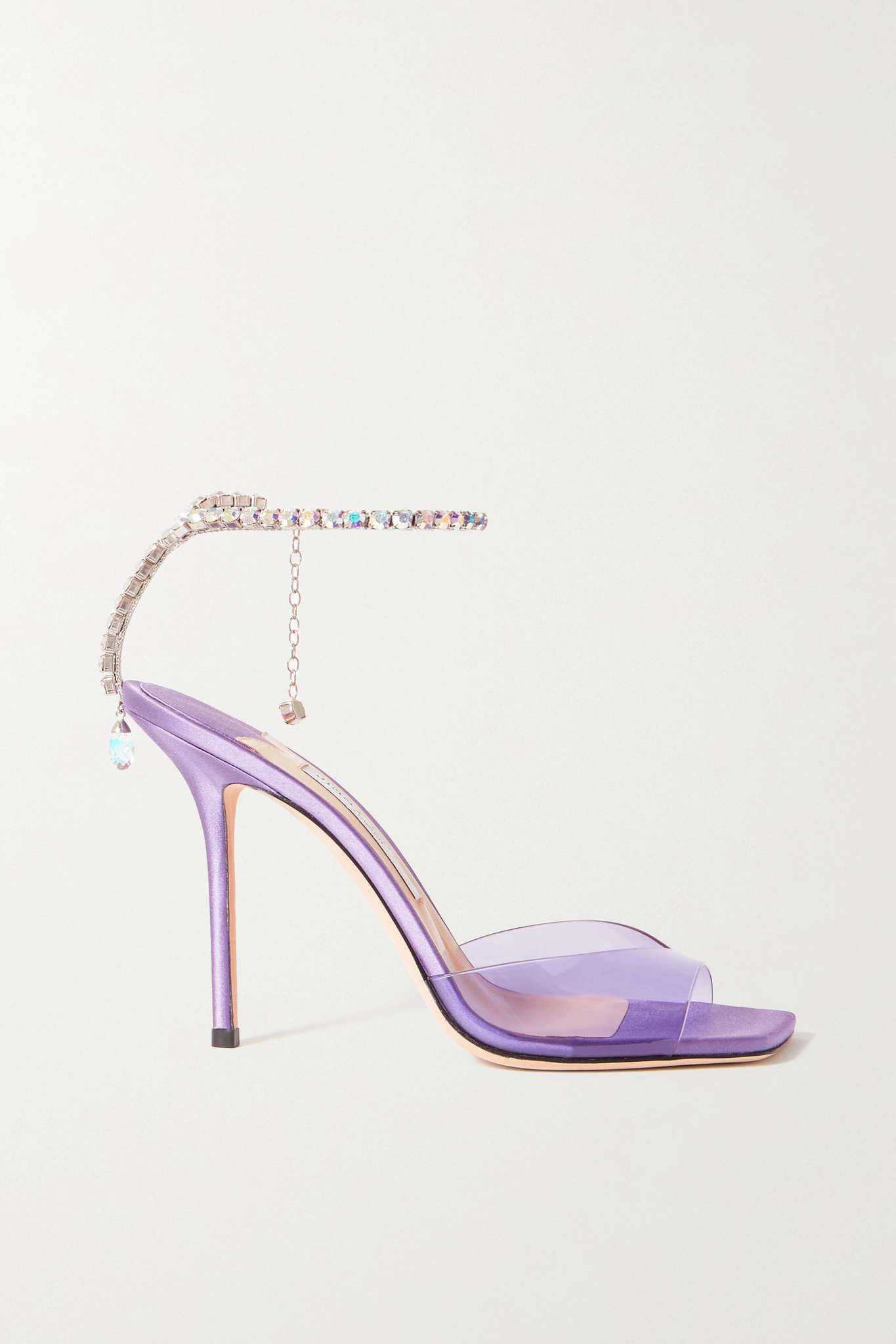 Saeda 100 crystal-embellished PVC and satin sandals - 1