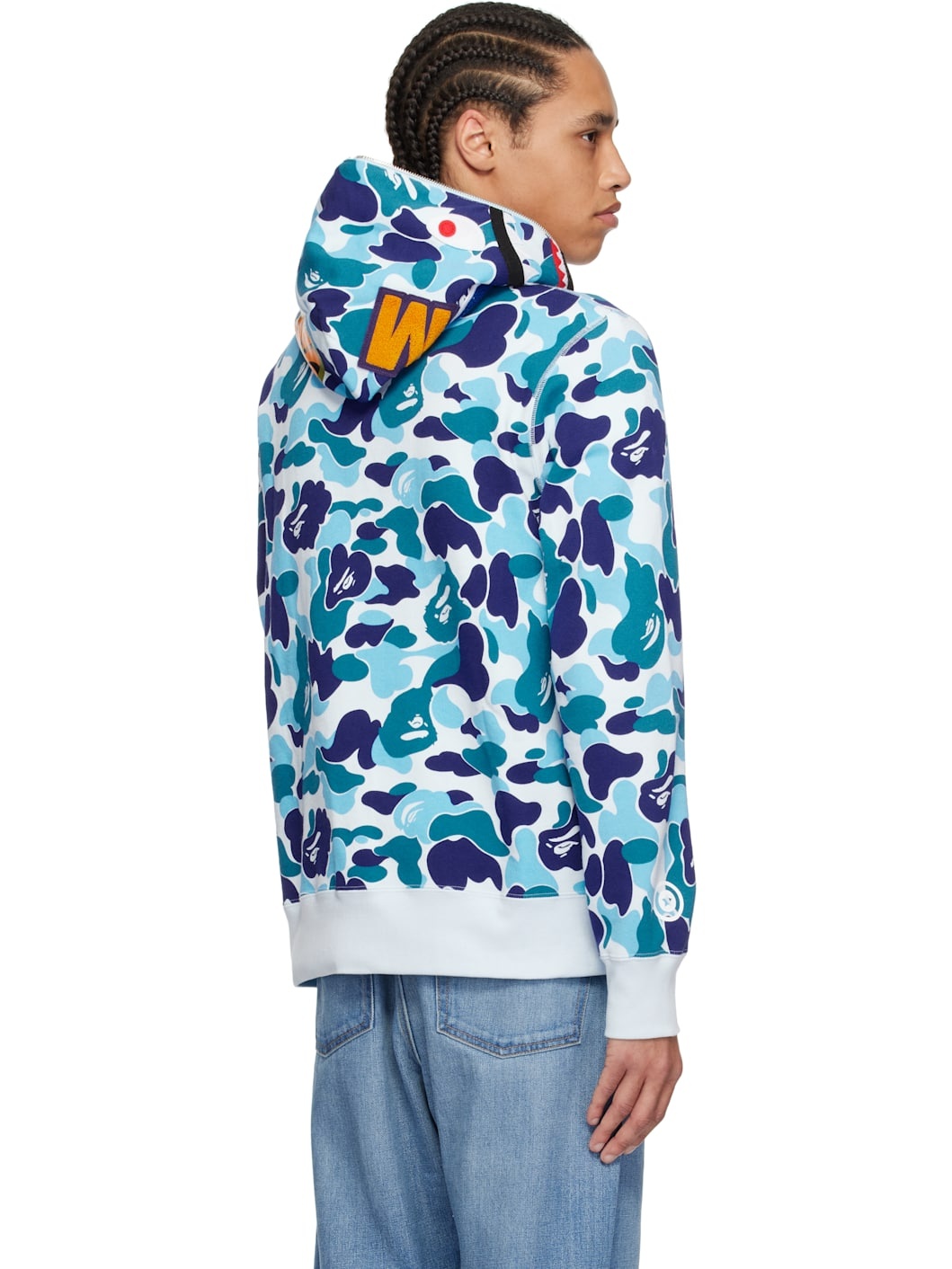 Blue ABC Camo Shark Half Zip Hoodie - 3