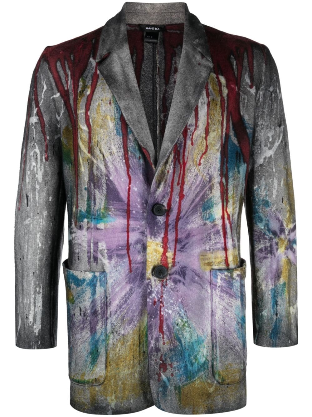 abstract-print single-breasted blazer - 1