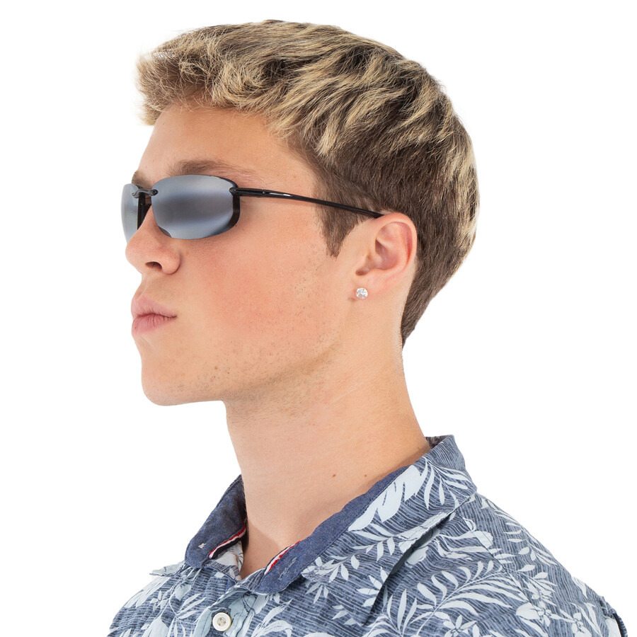 Maui Jim Ho'okipa Grey Oval Men's Sunglasses 407-02 64 - 2