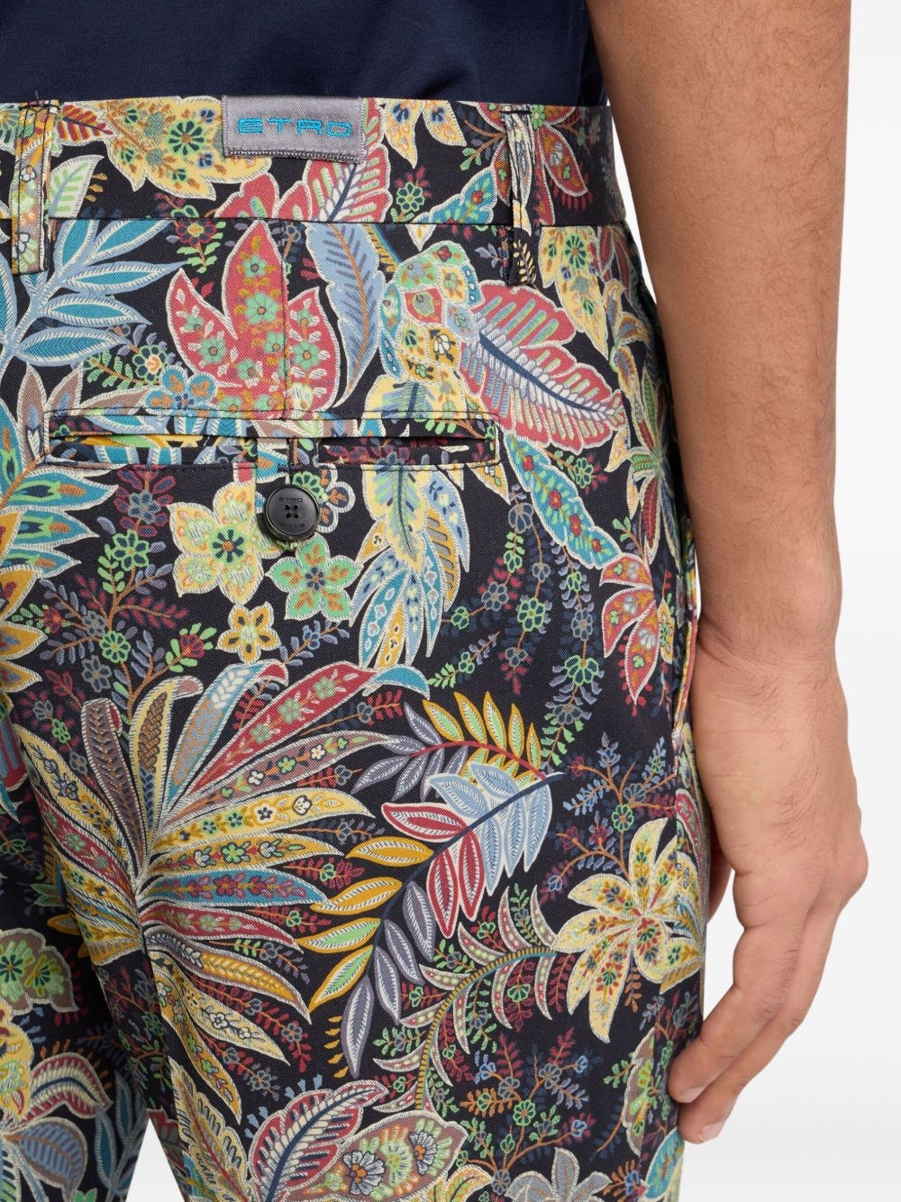 botanical-print gabardine trousers - 5