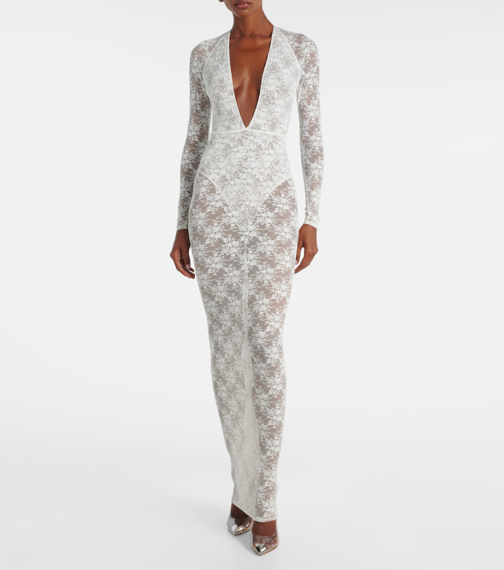 Bridal sheer lace gown - 2