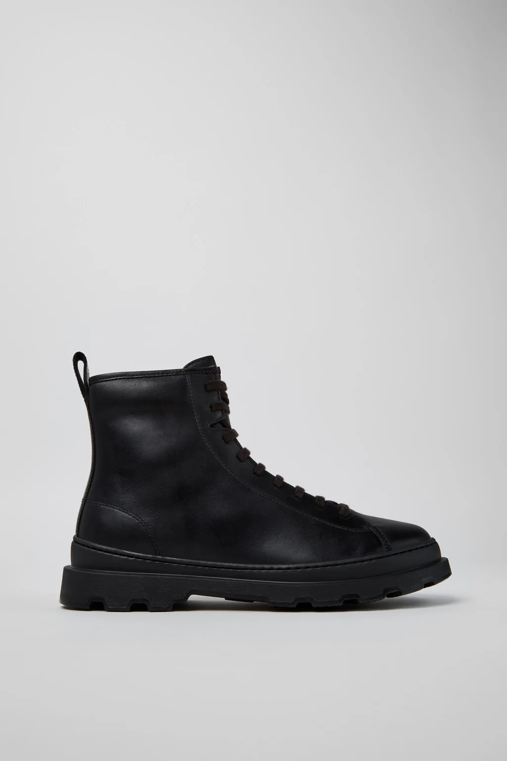 Black Leather Mid Boots for Men. - 1