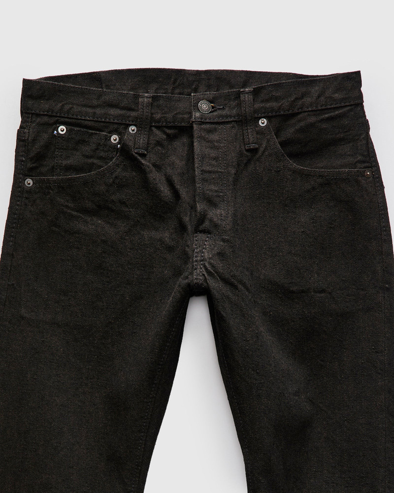 "Teacore Black x Brown" 14oz Rinsed Black Selvedge Denim - Slim Tapered Fit 5