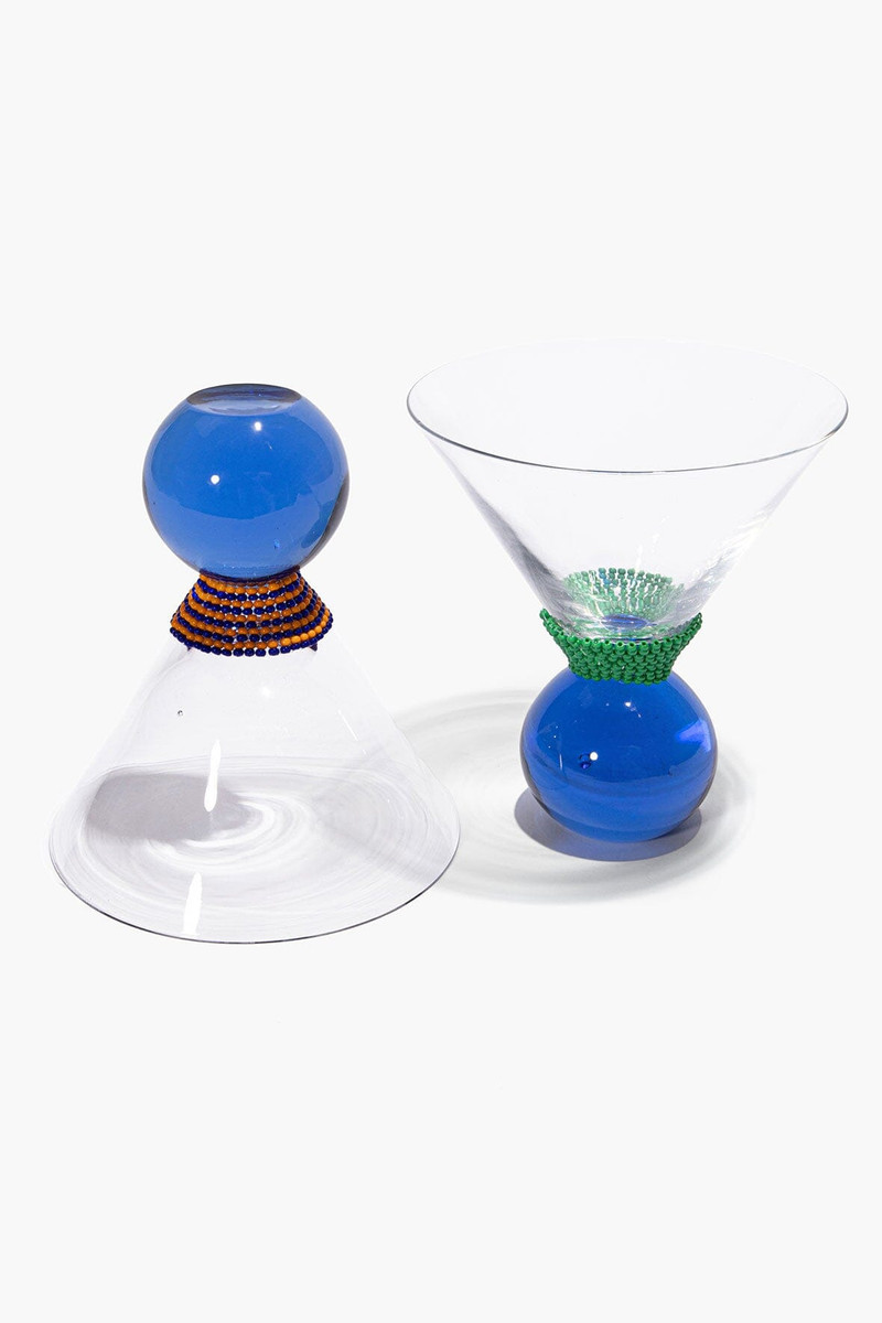 STAUD STAUD BEADED MARTINI GLASSES BLUE outlook
