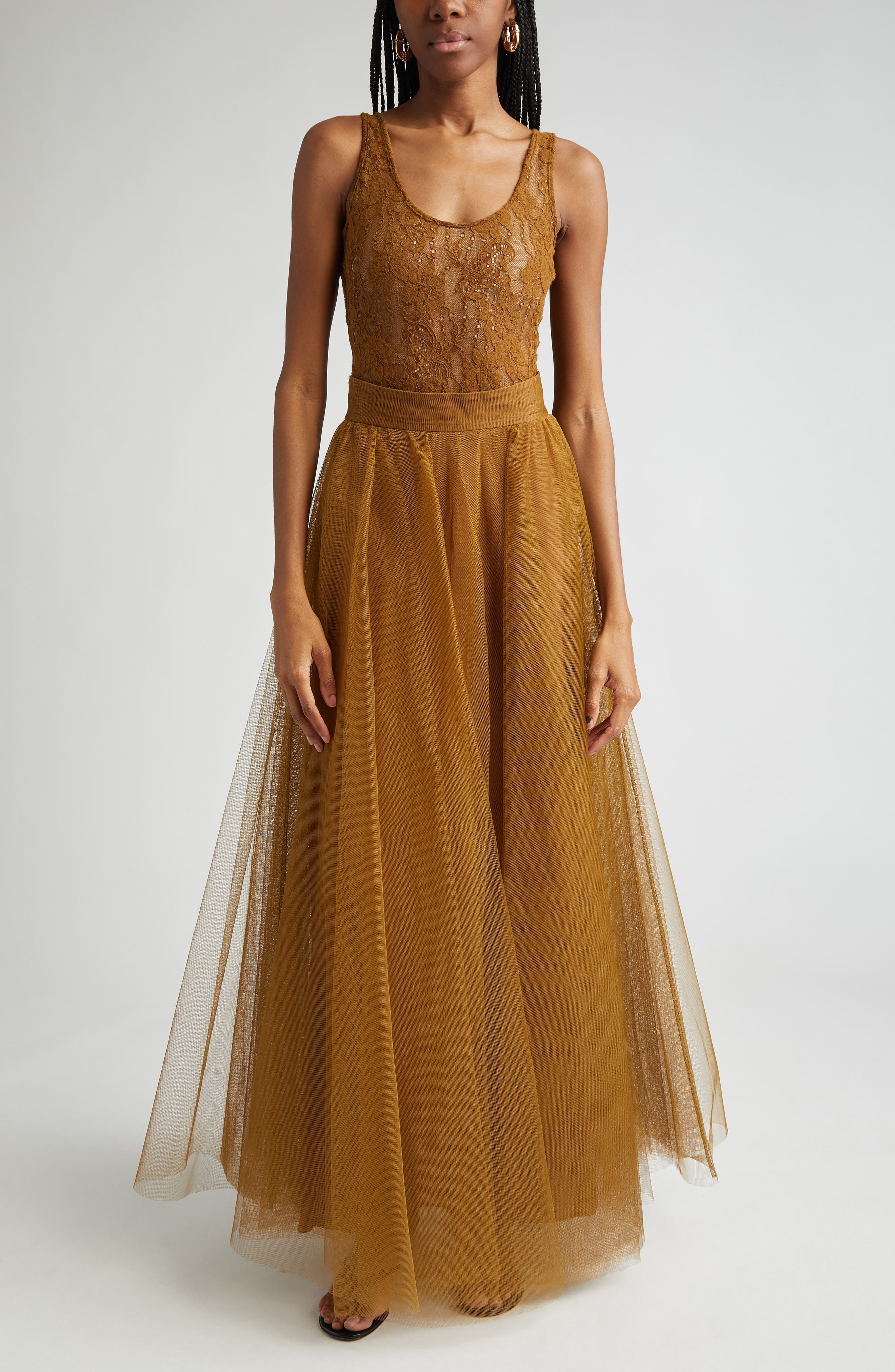 Zimmermann Scoop Neck Lace Bodysuit in Hazelnut at Nordstrom - 2