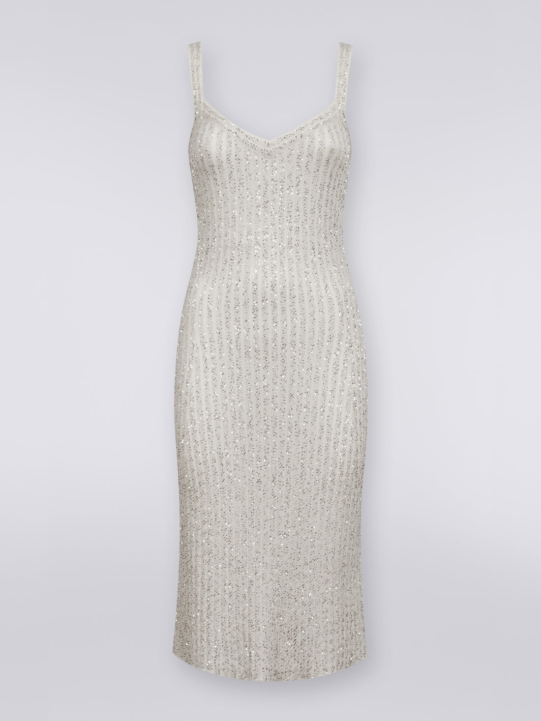 Ribbed viscose blend dress with sequins - 1