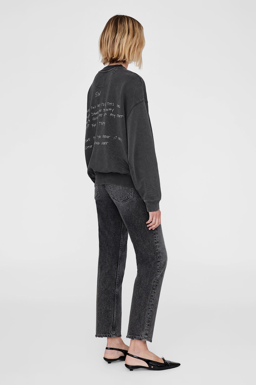Jaci Sweatshirt Lyrics - Washed Black - 3