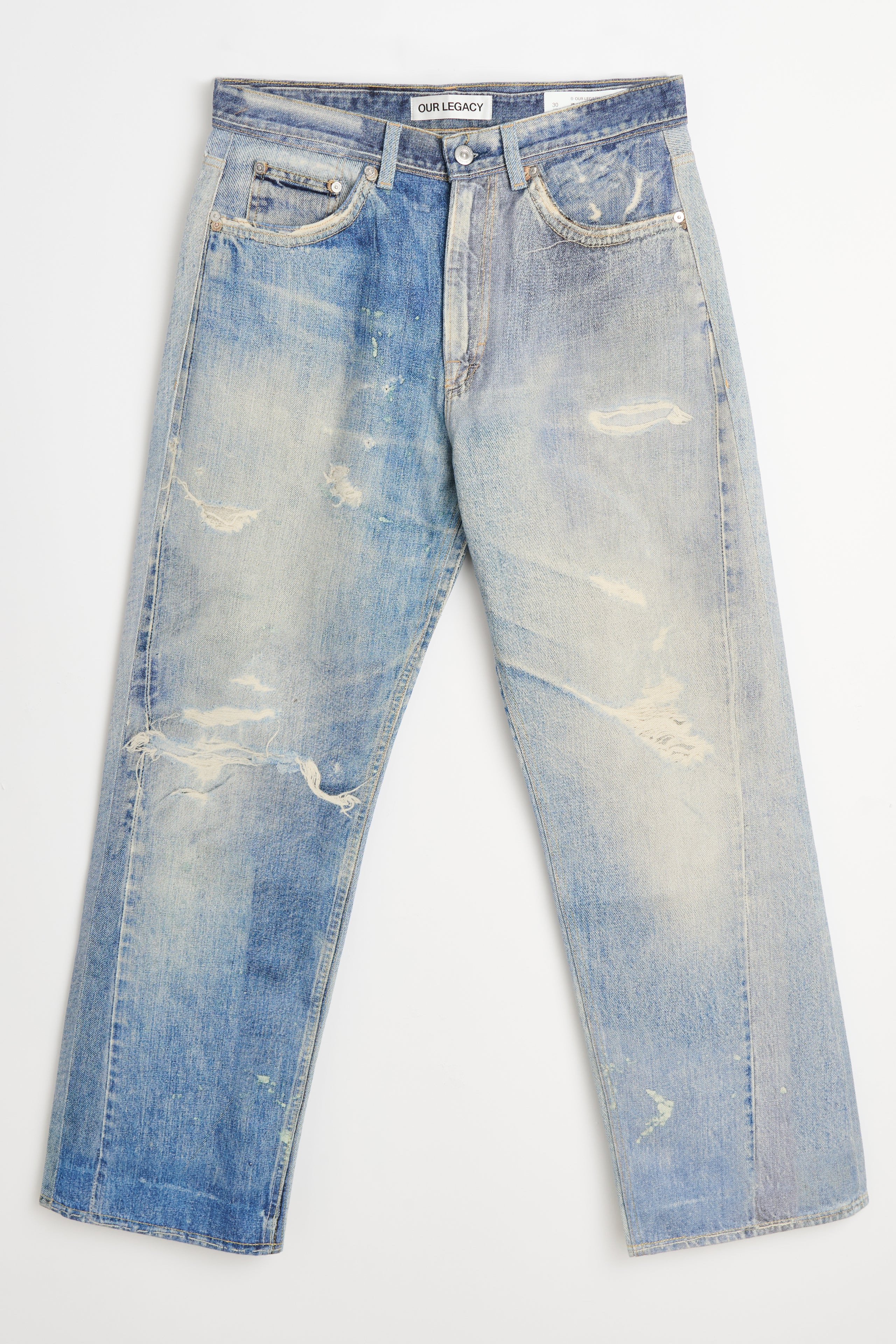 OUR LEGACY THIRD CUT DIGITAL DENIM PRINT JEANS BLUE - 6
