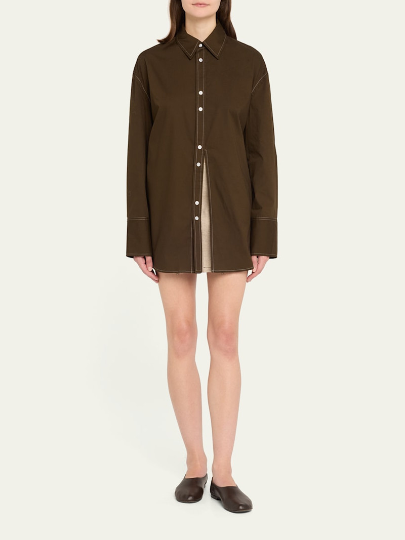JANE/WADE Poplin Button-Front Shirt outlook