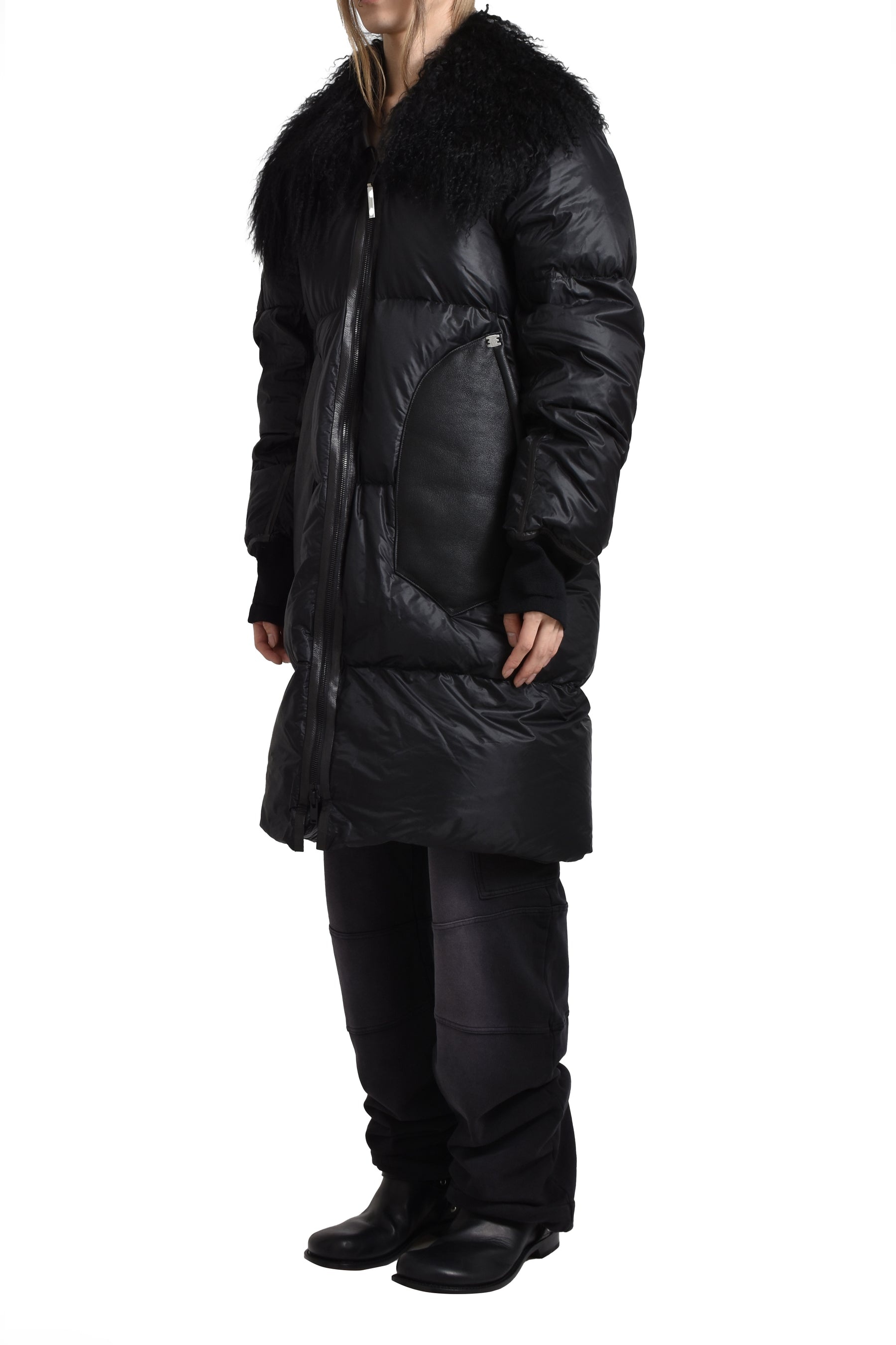 "ARROGANT" LONG DOWN JACKET / BLK - 4