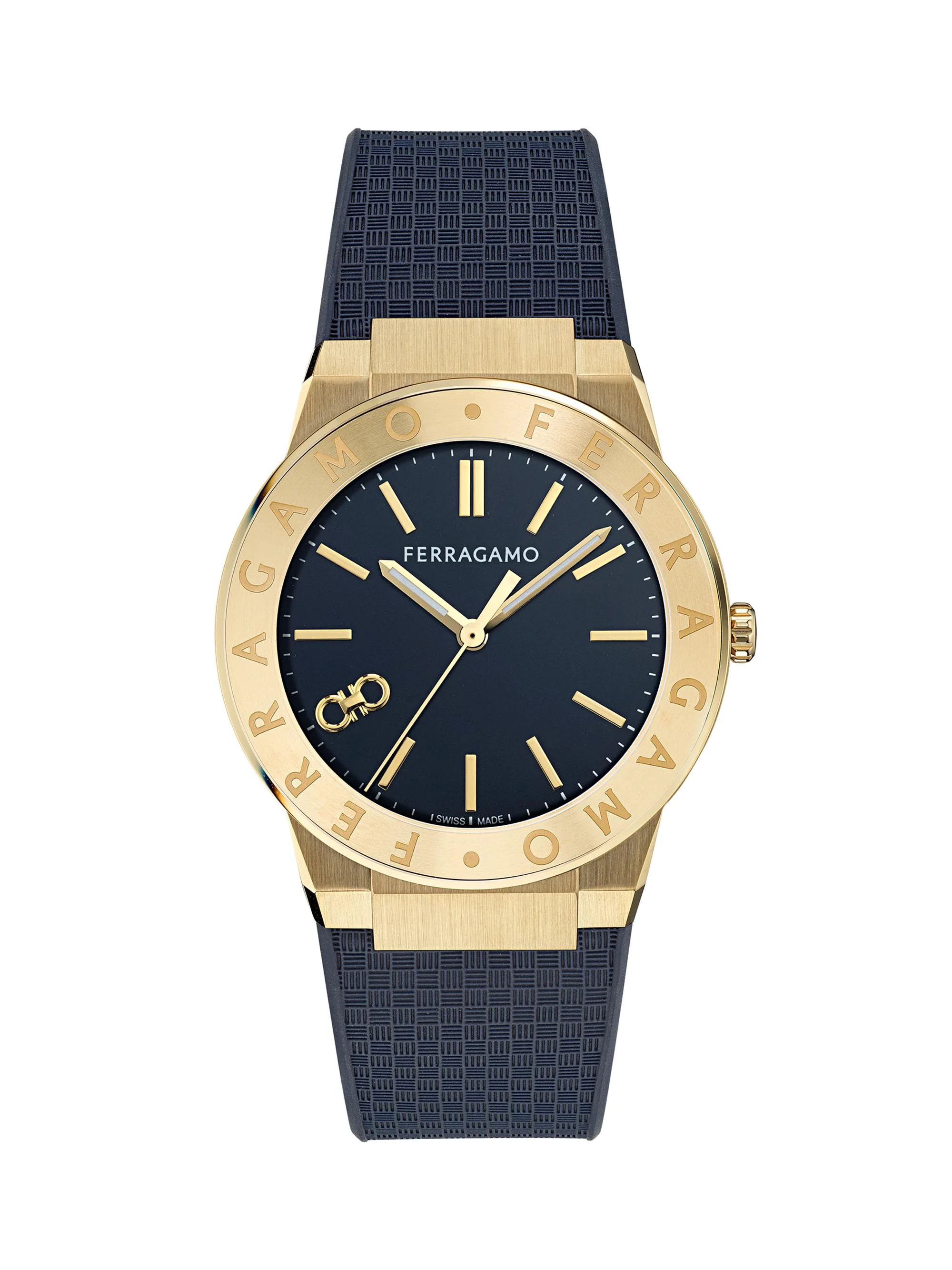Men's Sapphire Logo IP Gold & Polyurethane Strap Watch/41MM - Blue Gold - 1