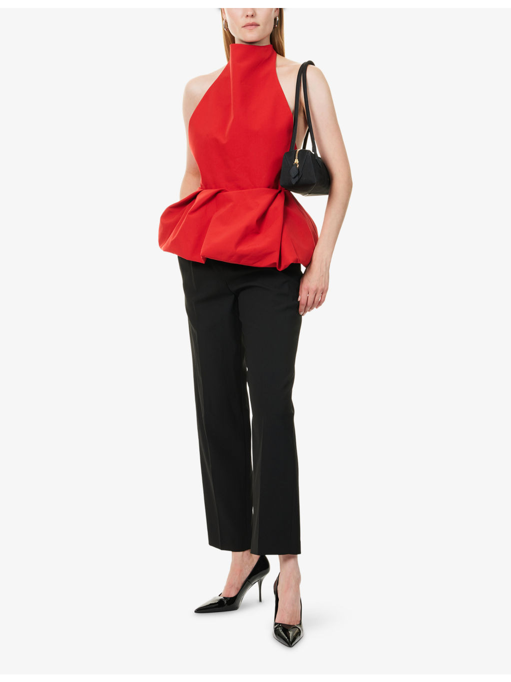 Draped Halterneck Cotton-Blend Top - 2