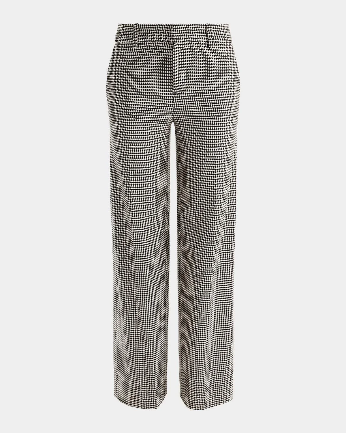 Alden Mid-Rise Houndstooth Trousers - 1