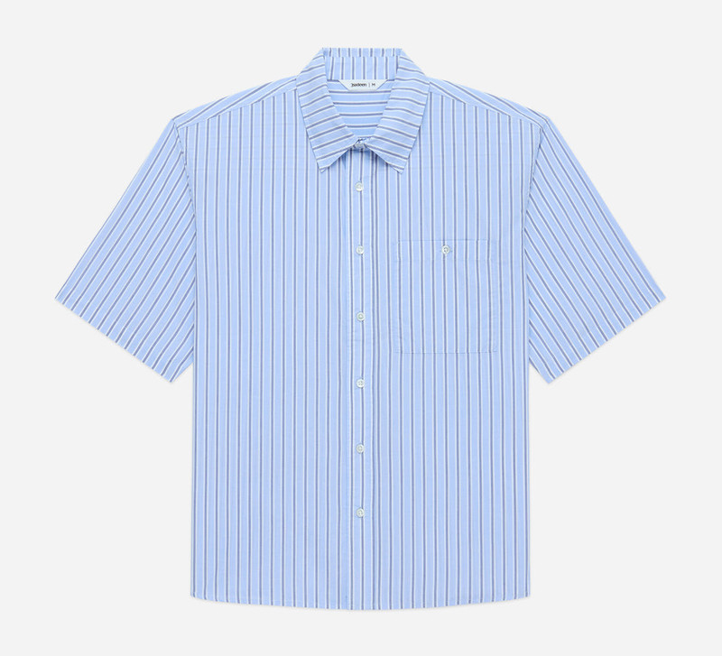 Short Sleeve Commuter Shirt - Blue Stripe - 1