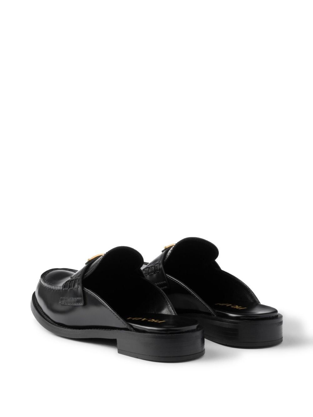 brushed leather mules - 3