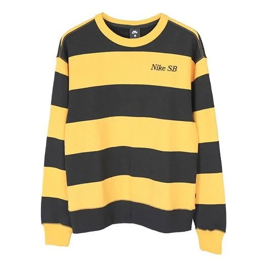 Nike MENS SB Skateboard Striped Skate Sports Crew-neck Golden CV4310-739 - 1