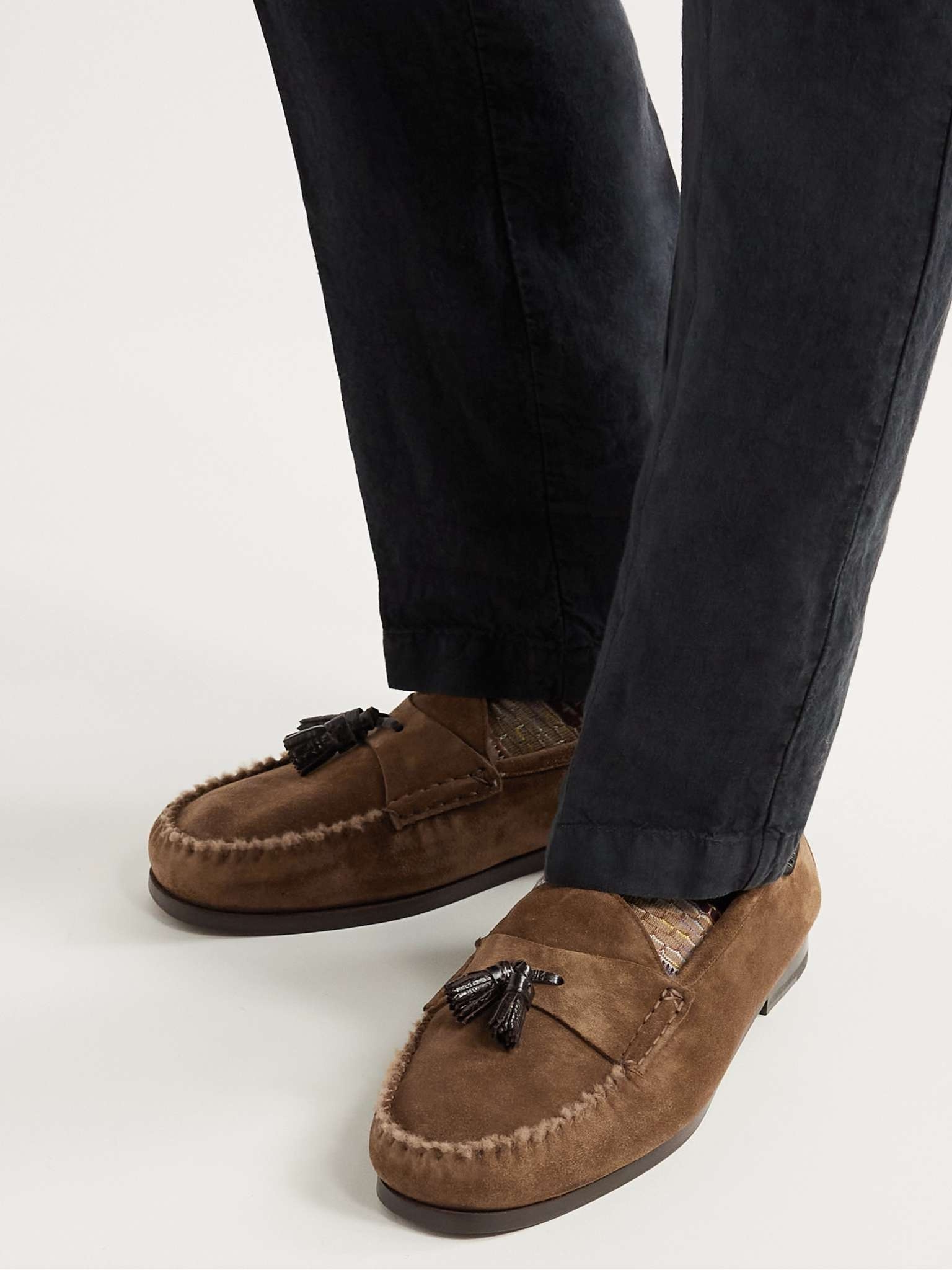 Berwick Shearling-Lined Tasselled Suede Loafers - 2