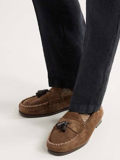 TOM FORD Berwick Shearling-Lined Tasselled Suede Loafers outlook