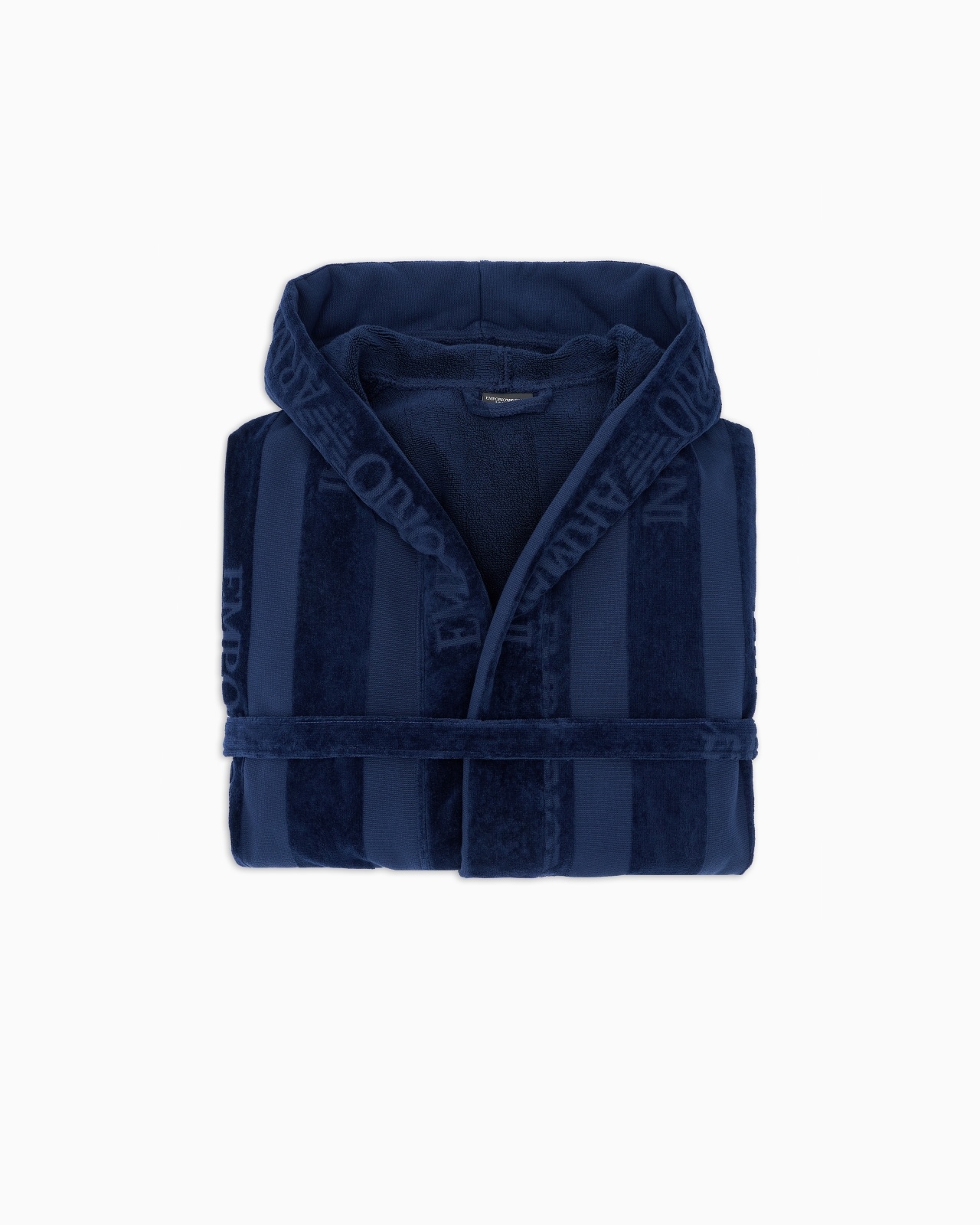 STRIPED TERRYCLOTH BATHROBE WITH LOGO - 4