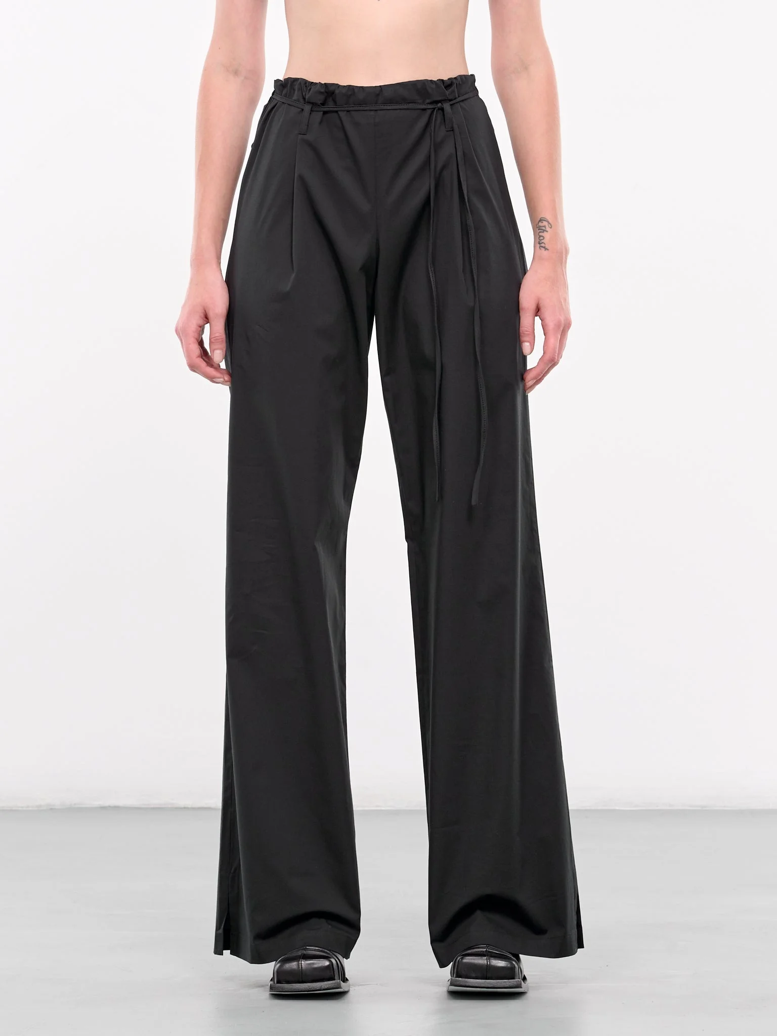 Drawstring Poplin Pants - 1