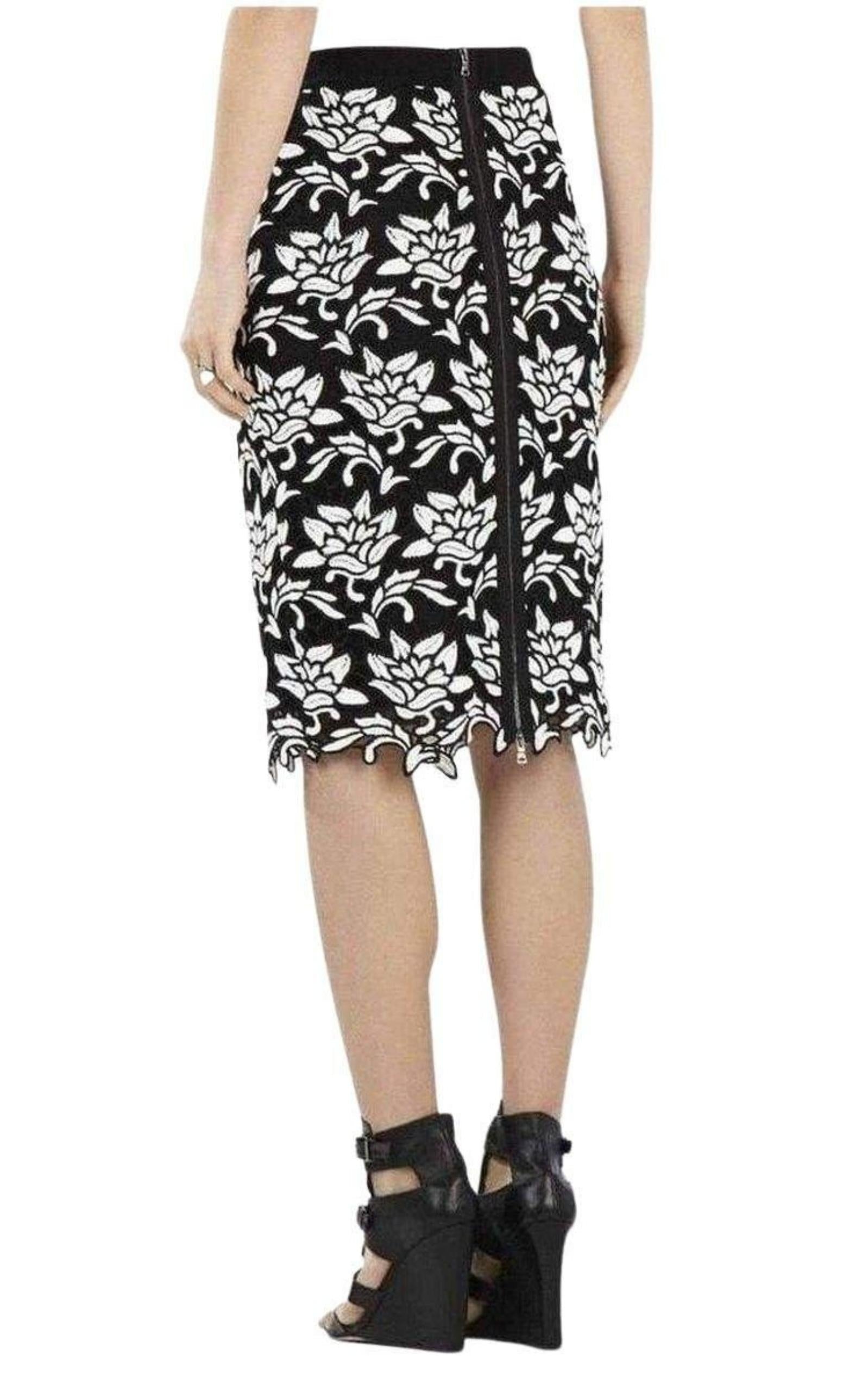 BCBGMAXAZRIA - Floral Hem Pencil Skirt - 4
