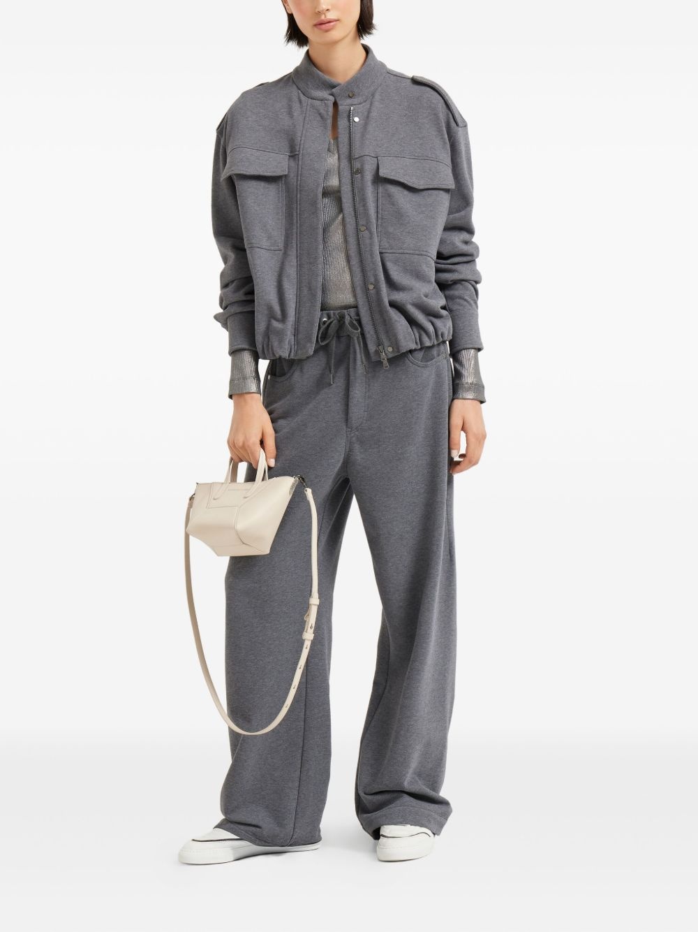 flap-pocket drawstring bomber jacket - 2
