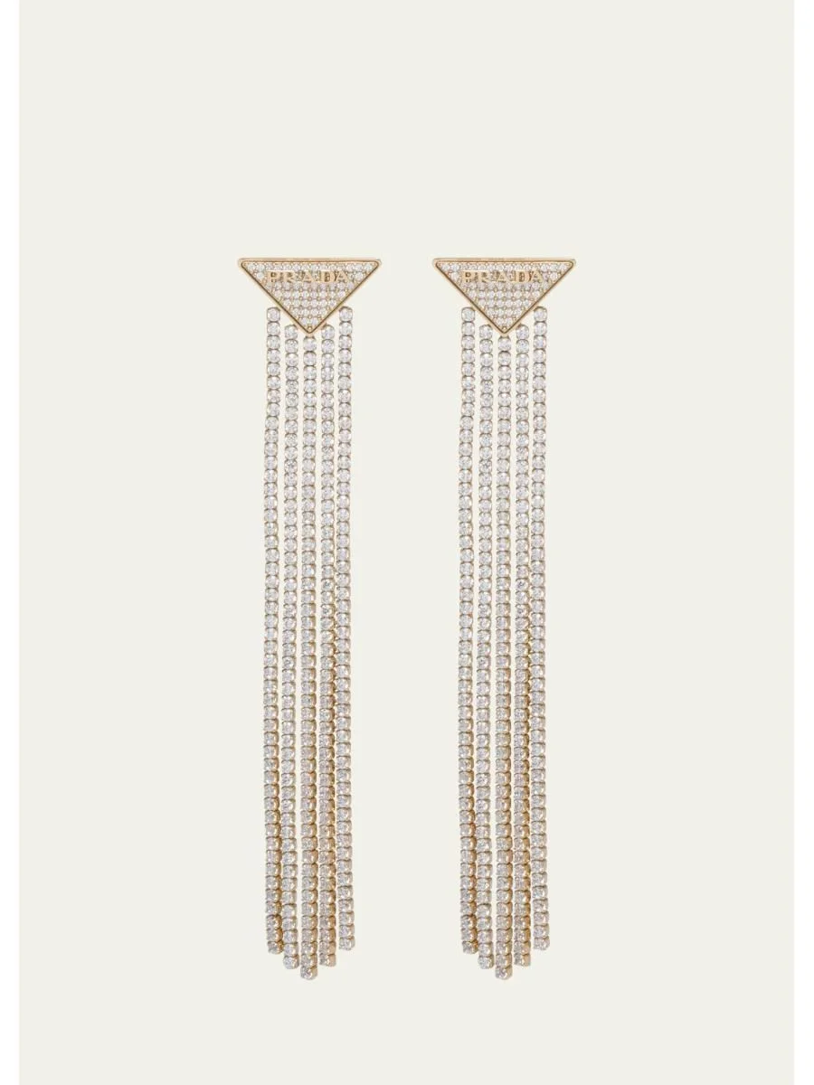 Crystal Logo Symbole Chandelier Earrings - 1