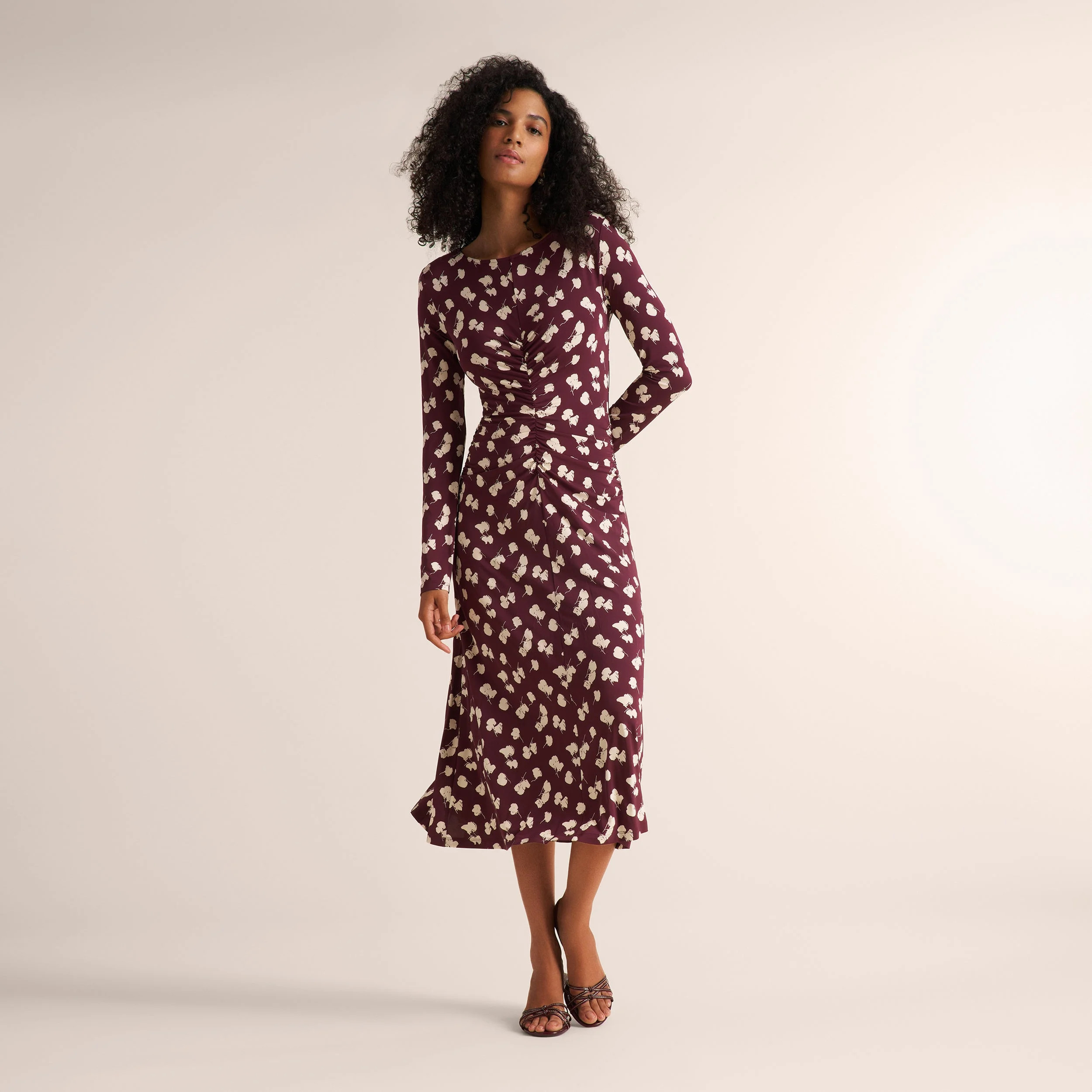 Johnna Ruched Dress - Light Printed Jersey - 1