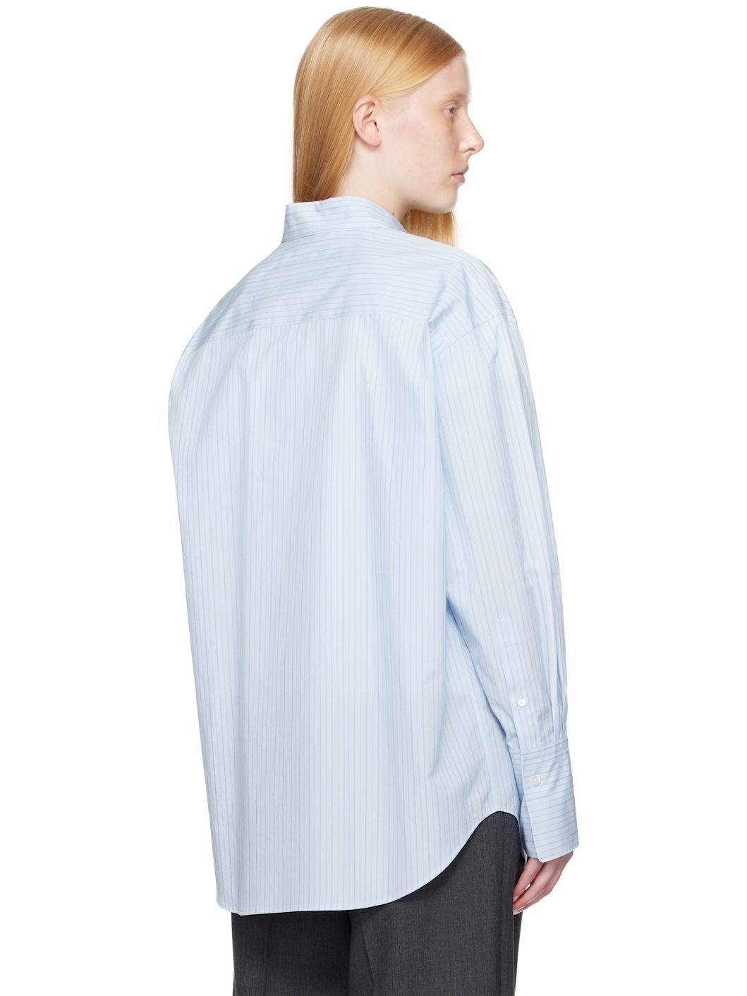 Blue Suvin High Count Cloth Stripe Shirt - 3
