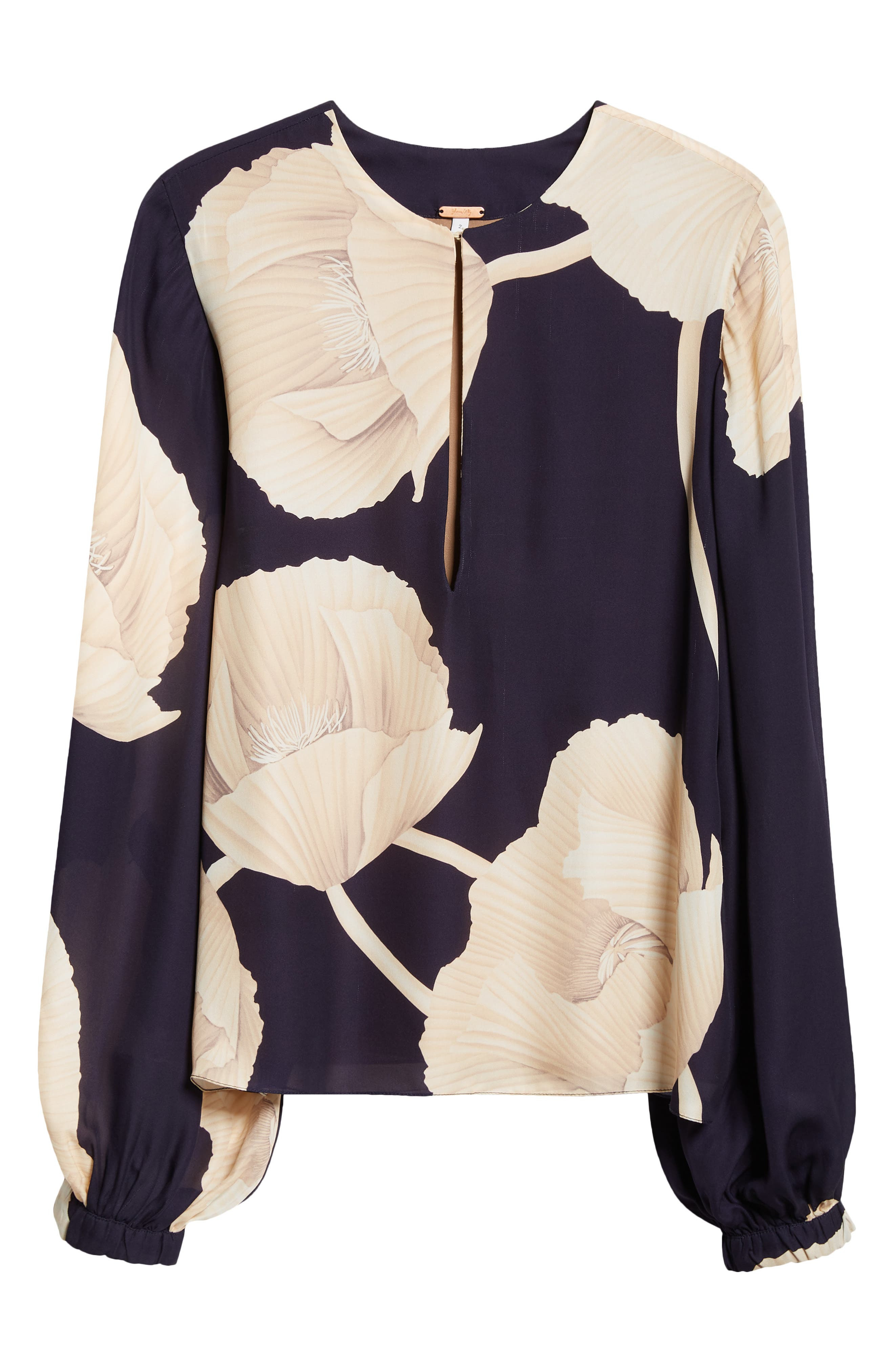 Johanna Ortiz Gotas Florales Silk Top in Opium Florals/Navy/Ecru at Nordstrom - 6