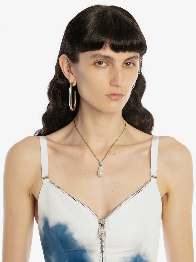 Pearl Necklace in Antique Silver - 4