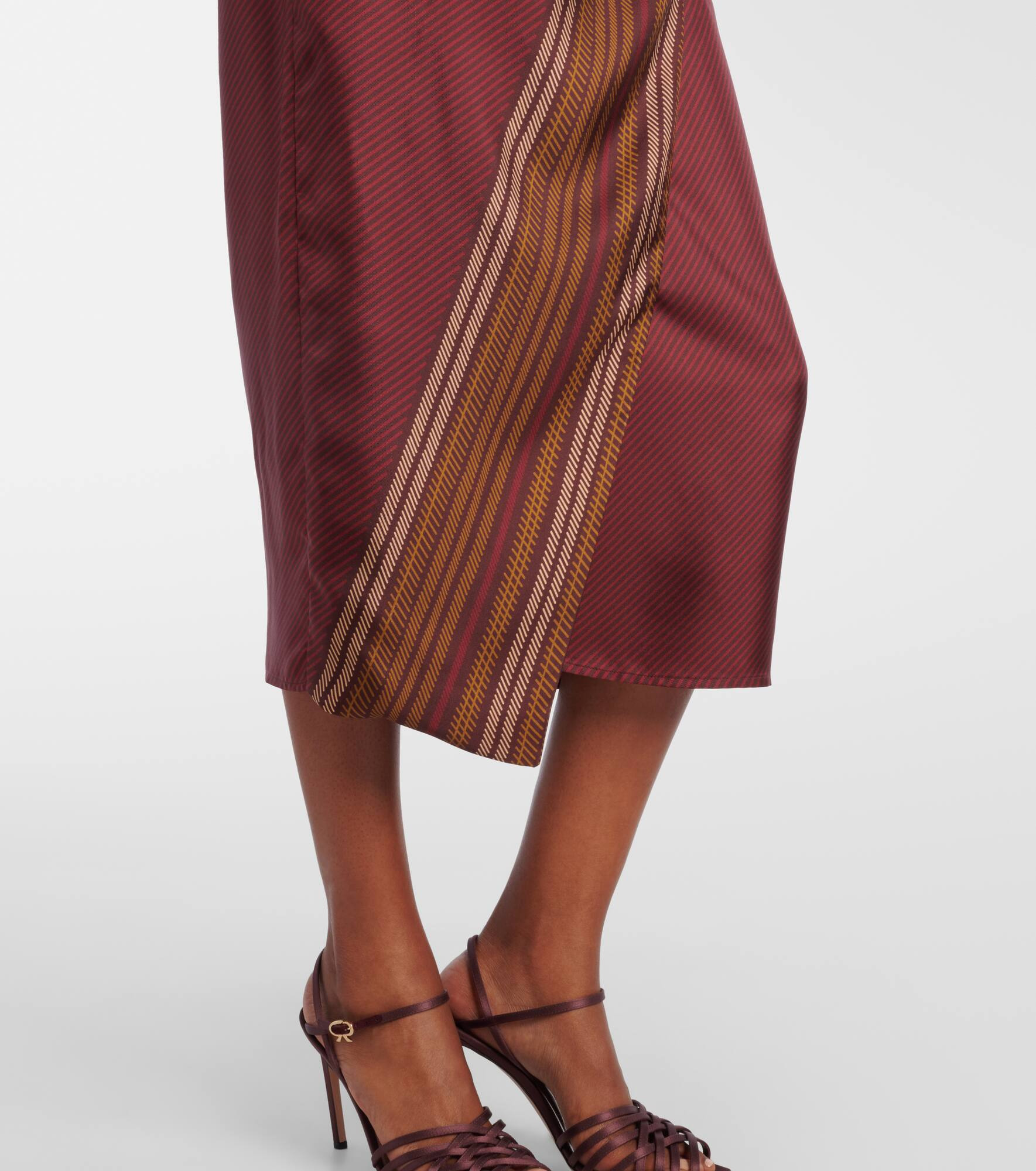 Edro striped silk wrap skirt - 5