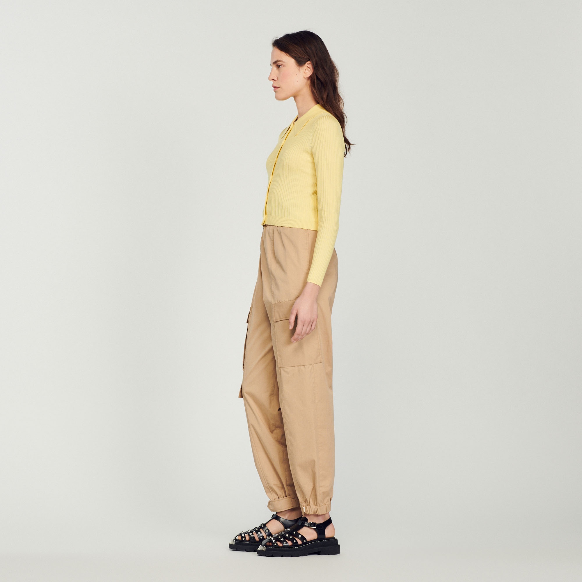 Cropped ribbed cardigan - 7