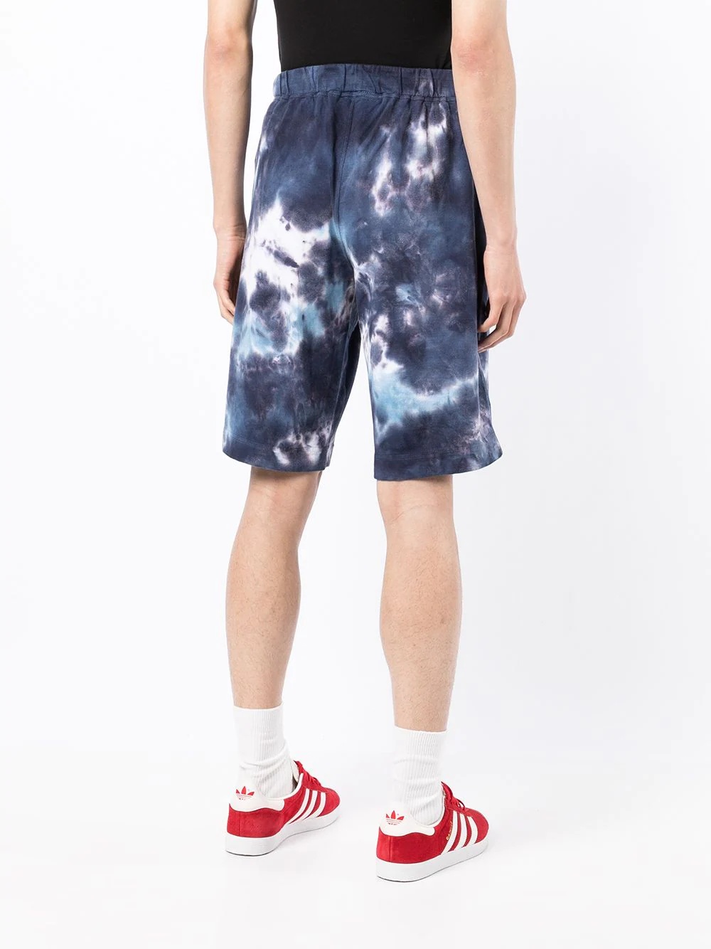 tie dye-print track shorts - 4