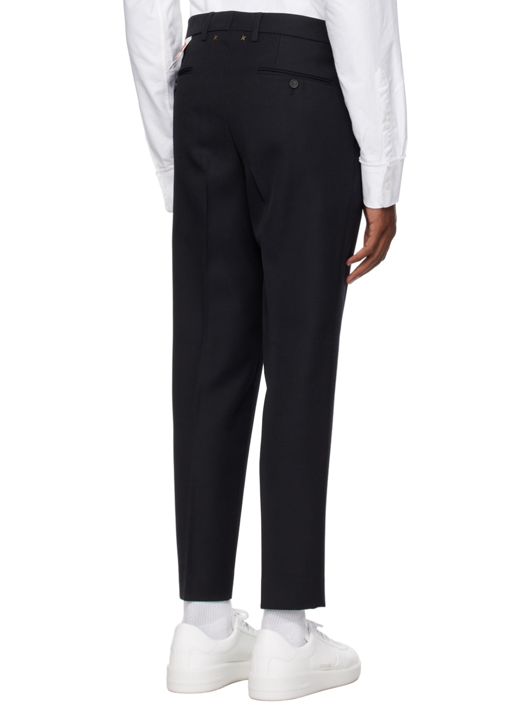 Navy Tapered Trousers - 3