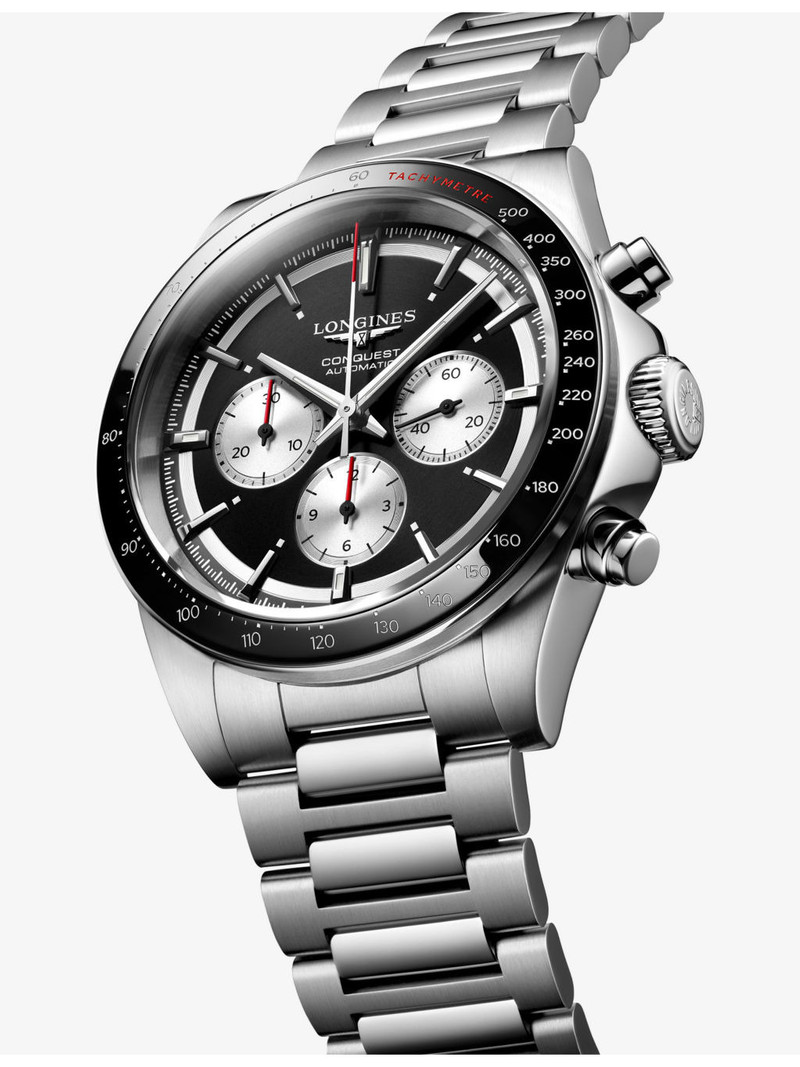 Longines L3.835.4.52.6 Conquest Chronograph Ceramic Bezel Stainless-Steel Automatic Watch outlook