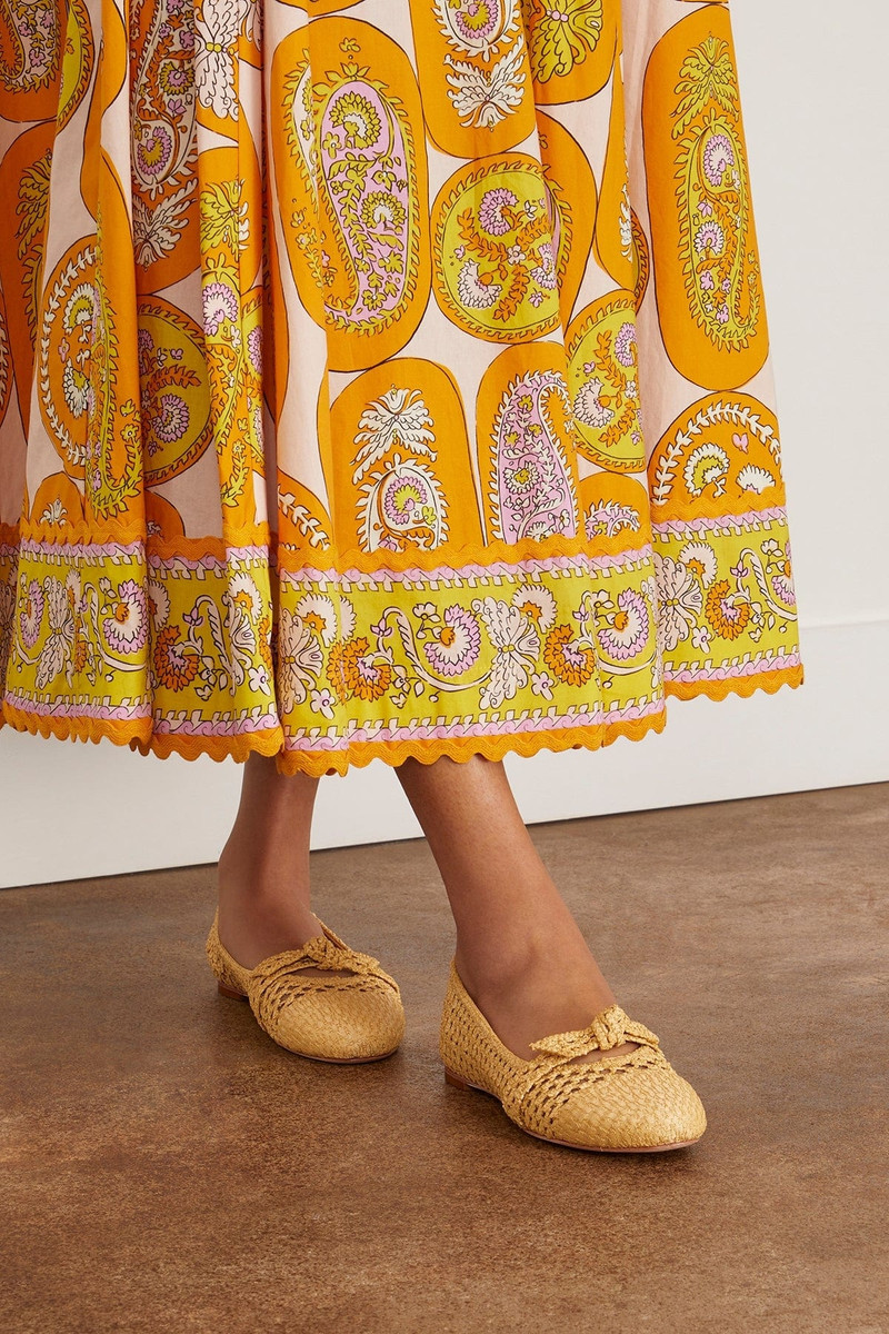 ALEXANDRE BIRMAN Clarita Ballerina Raffia Shoes in Natural outlook